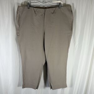 J Jill Essential Cotton Stretch Pants Women's 20 Tan Pockets Cotton Blend Croppe